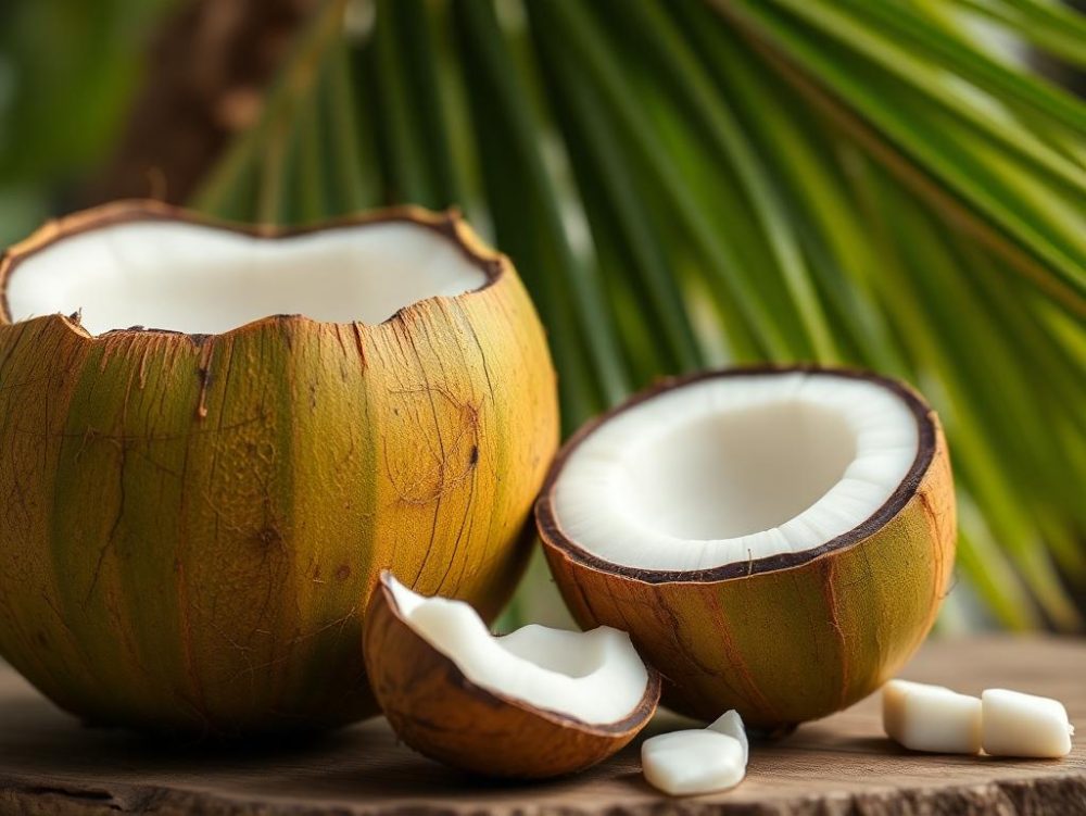 "High-quality coconut products presented with a strong visual identity, emphasizing branding strategies for digital market success within Ralali's ecosystem."
